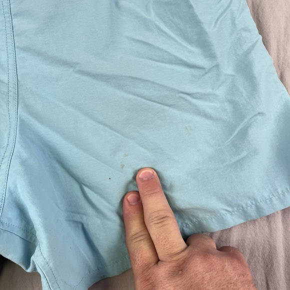 PATAGONIA Baggies Shorts 5 Women Medium Skipper Blue Stretch Elastic Comfort - Picture 10 of 11